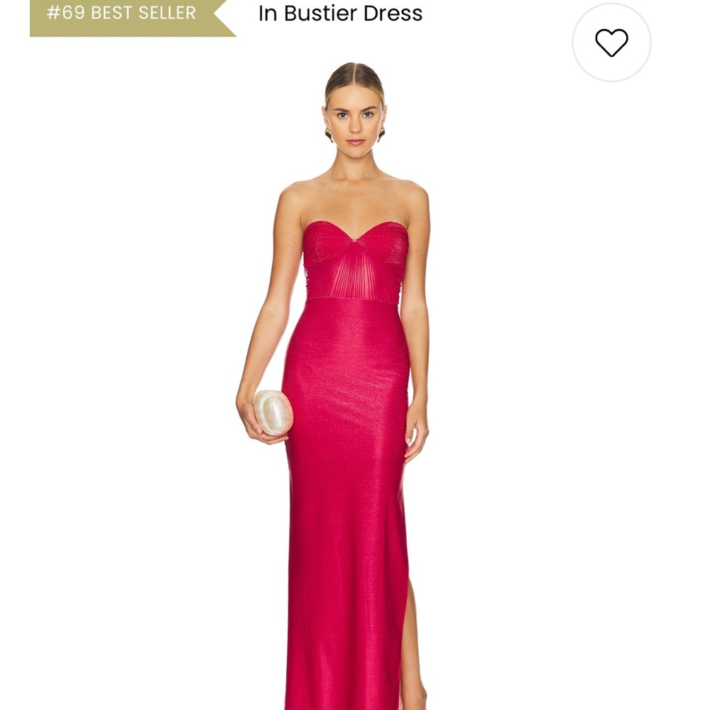 Pink Strapless Gown with Slit for Cocktail